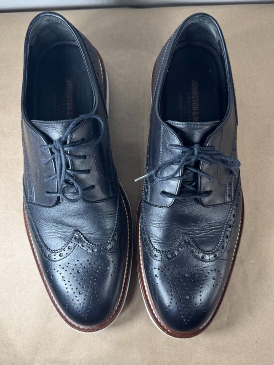 Johnston & Murphy Black Longwing Derby White Sole Men’s 8M main image 7